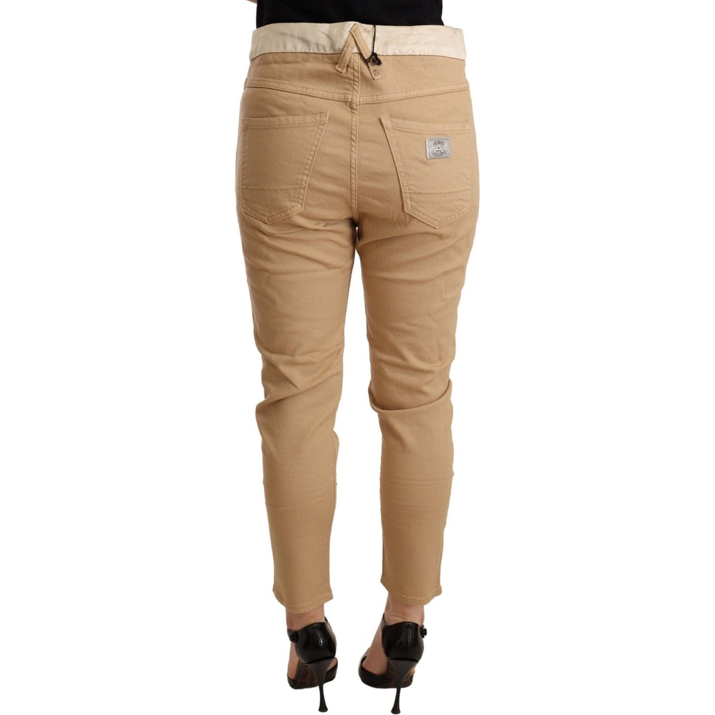 CYCLE Beige Mid Waist Slim Fit Skinny Stretch Trouser CYCLE