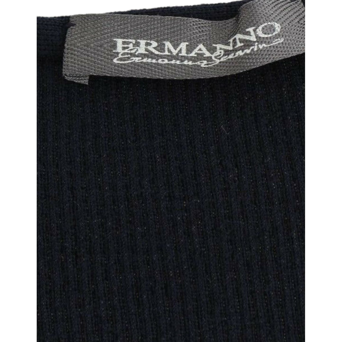 Ermanno Scervino Blue Knitted Wool Stretch Sweater Top Ermanno Scervino