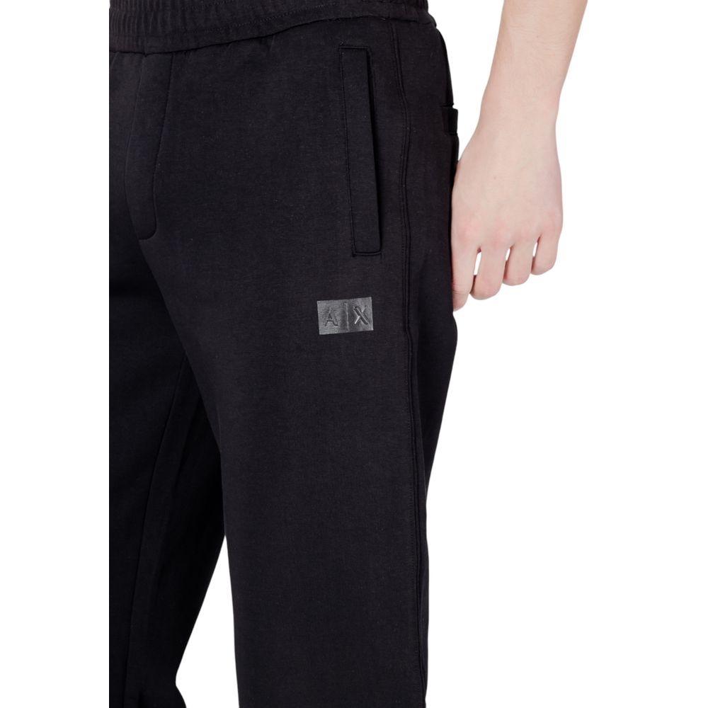 Armani Exchange Black Cotton Joggers (Workout Pants)