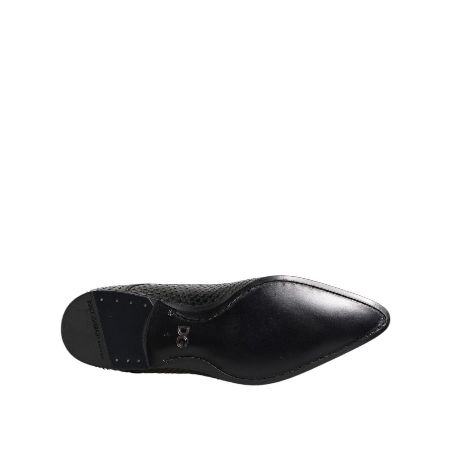 Dolce & Gabbana Black Exotic Leather Lace Up Derby Shoes