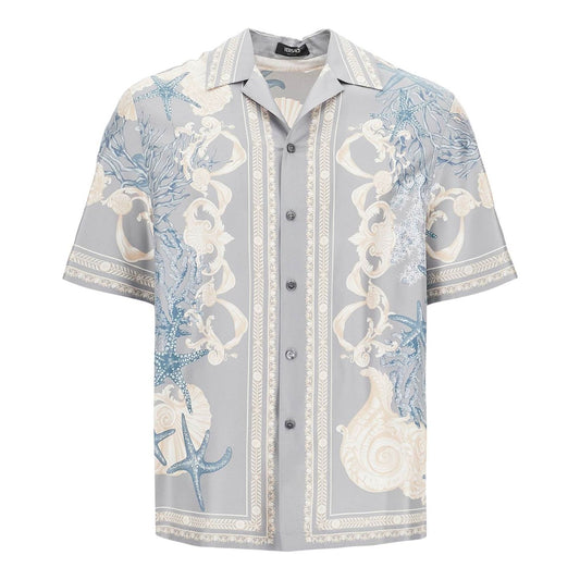 Versace baroque printed silk bowling shirt set for the