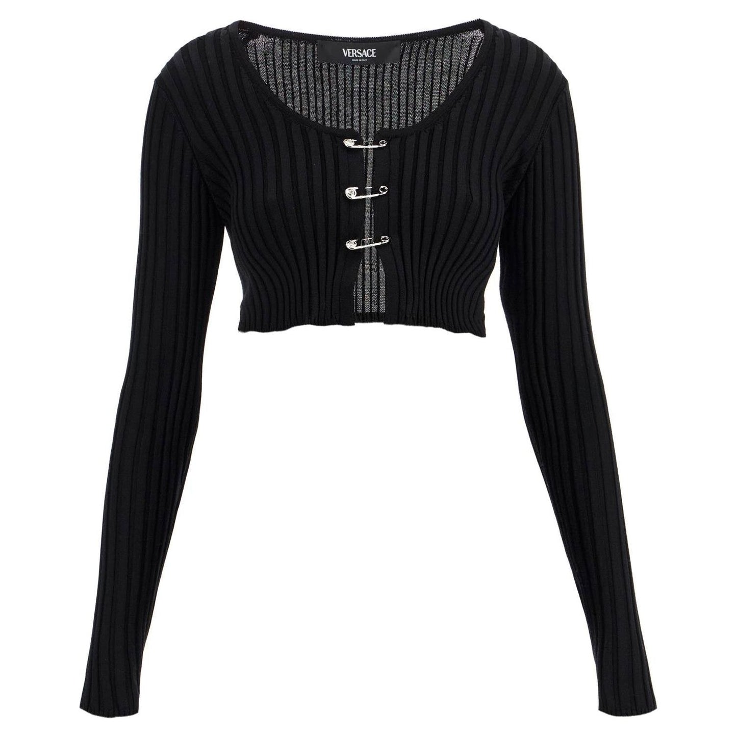 Versace 'cropped safety pin cardigan Knitwear Versace