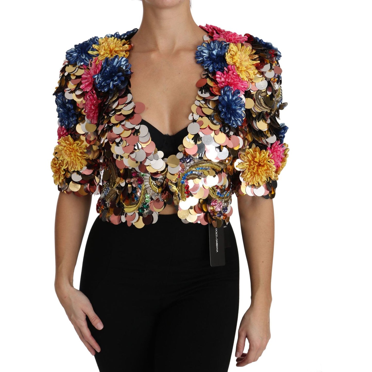 Dolce & Gabbana Enchanted Sicily Crystal-Embellished Short Jacket Dolce & Gabbana