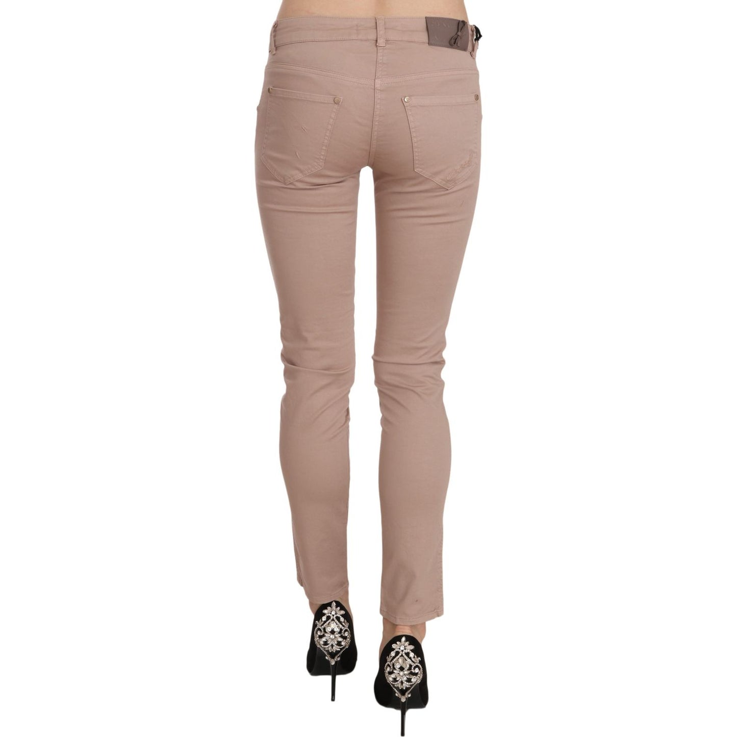 CRISTINAEFFE Chic Slim Fit Skinny Brown Pants CRISTINAEFFE