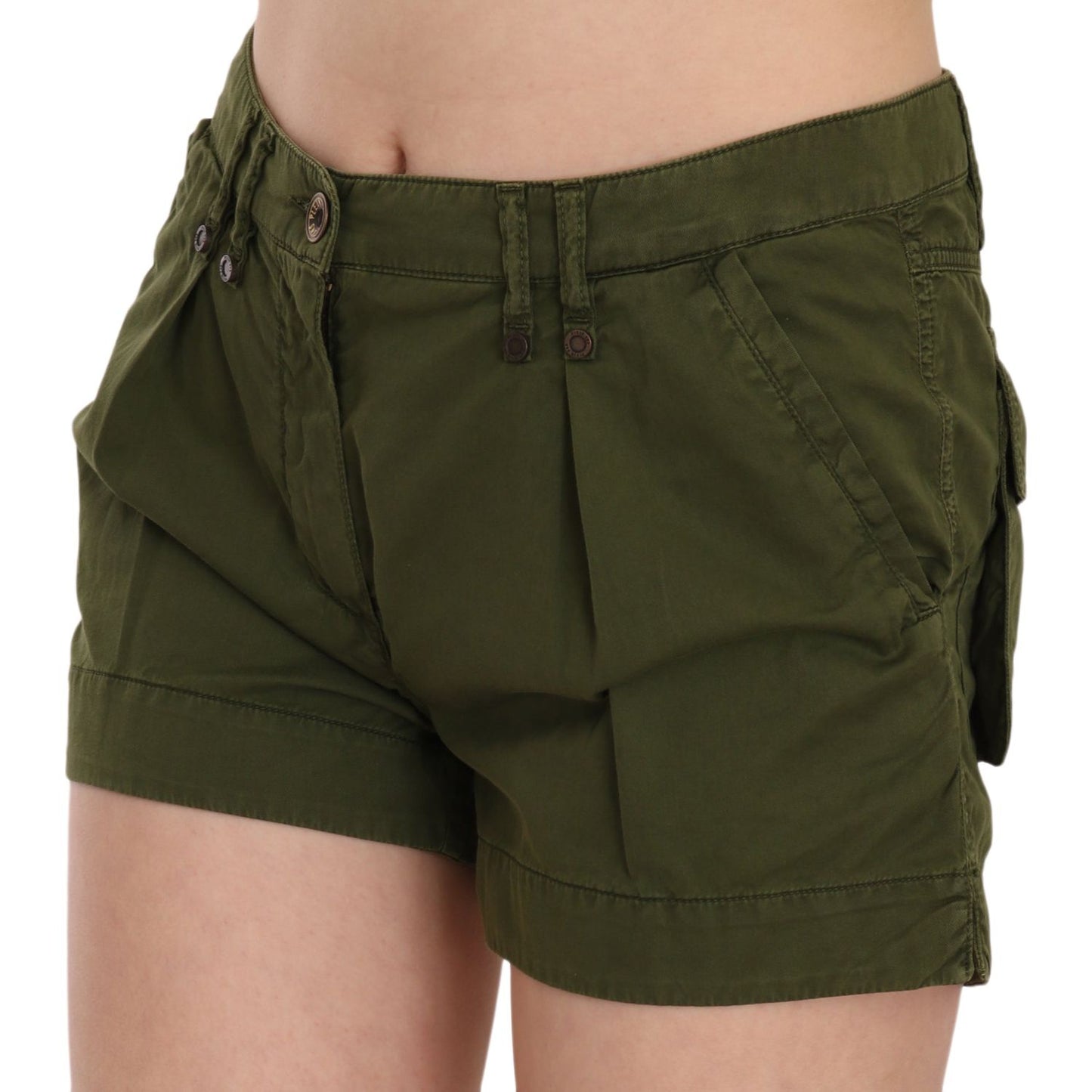 PLEIN SUD Emerald Mid Waist Cotton Shorts PLEIN SUD