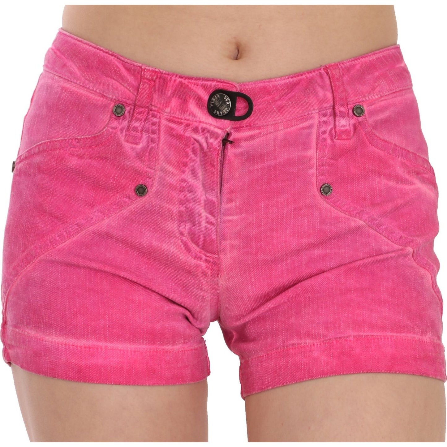 PLEIN SUD Chic Pink Mid Waist Mini Shorts PLEIN SUD