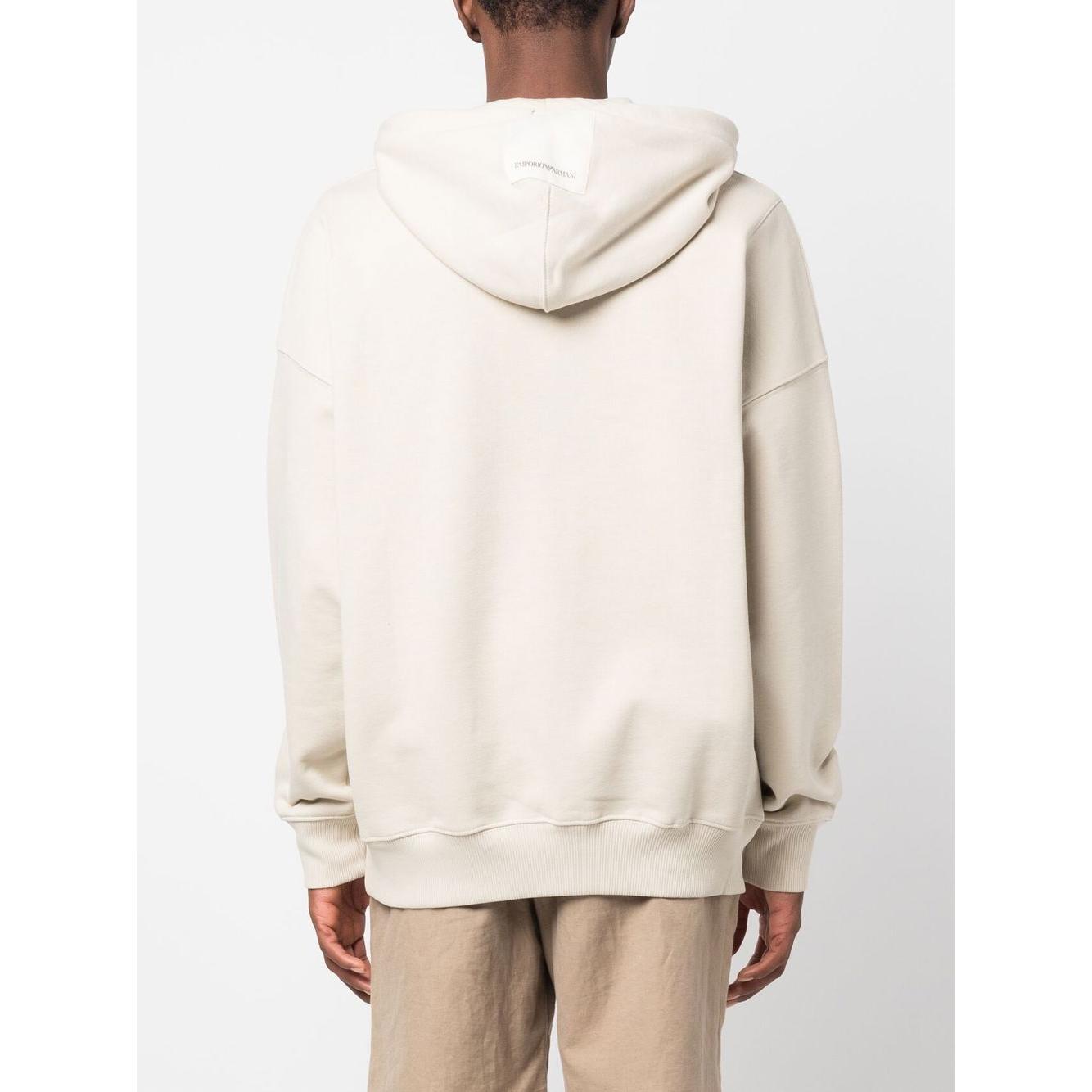 Emporio Armani cotton hoodie with logo Topwear Emporio Armani Beige