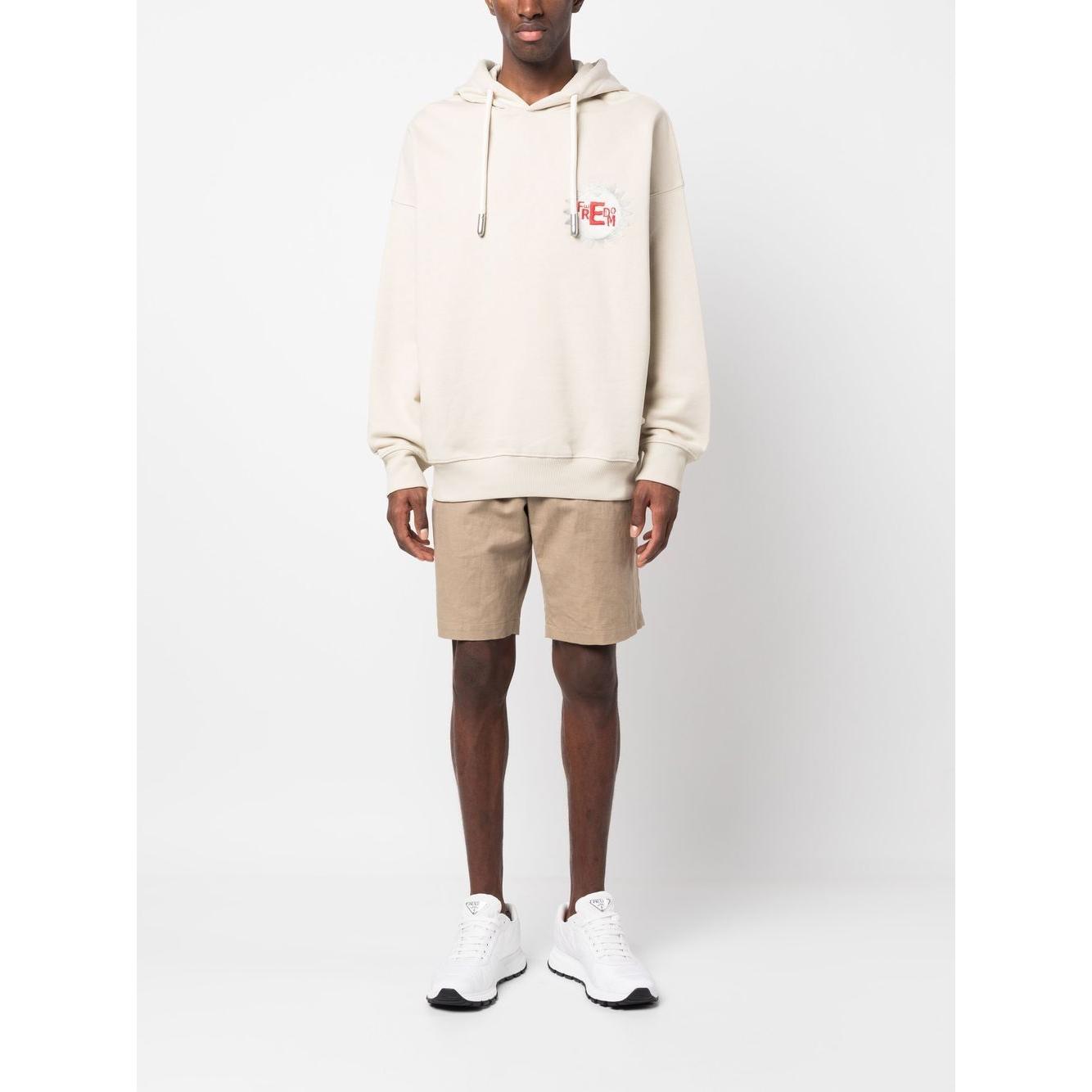 Emporio Armani cotton hoodie with logo Topwear Emporio Armani Beige