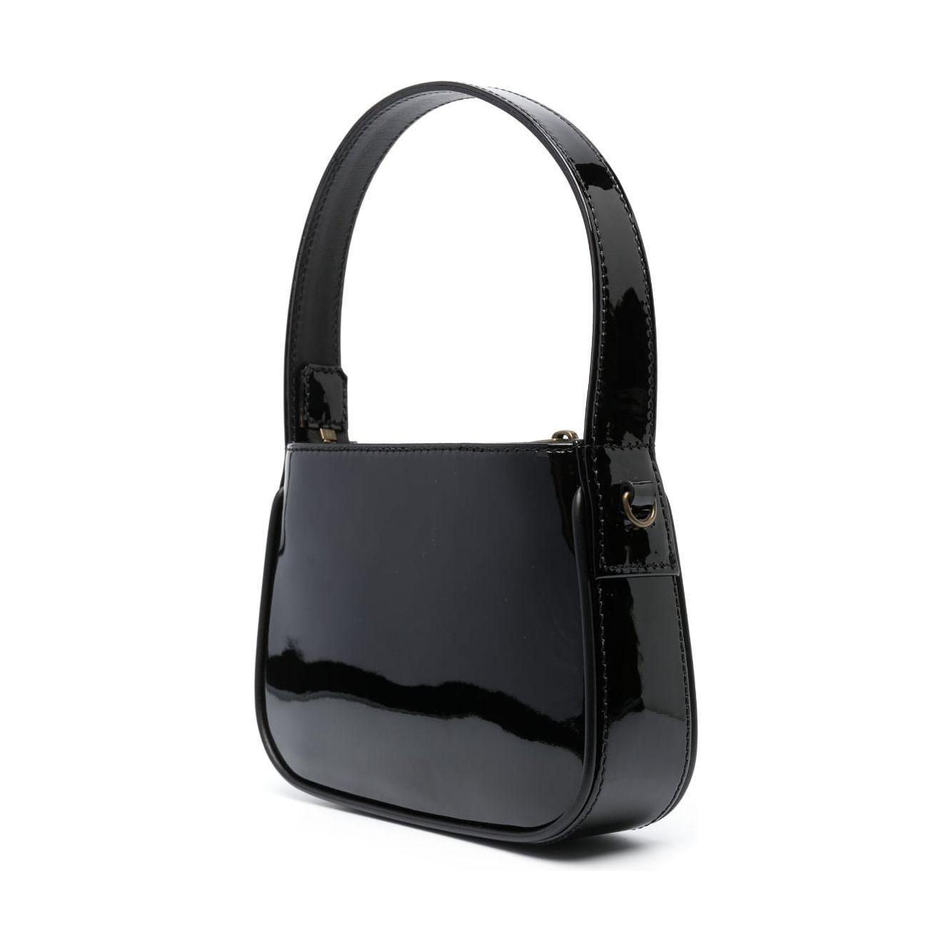 Blumarine embossed-logo high-shine tote bag Black