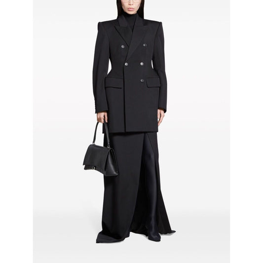 Balenciaga Hourglass Virgin Wool Double-breasted Blazer Jackets Balenciaga White Smoke