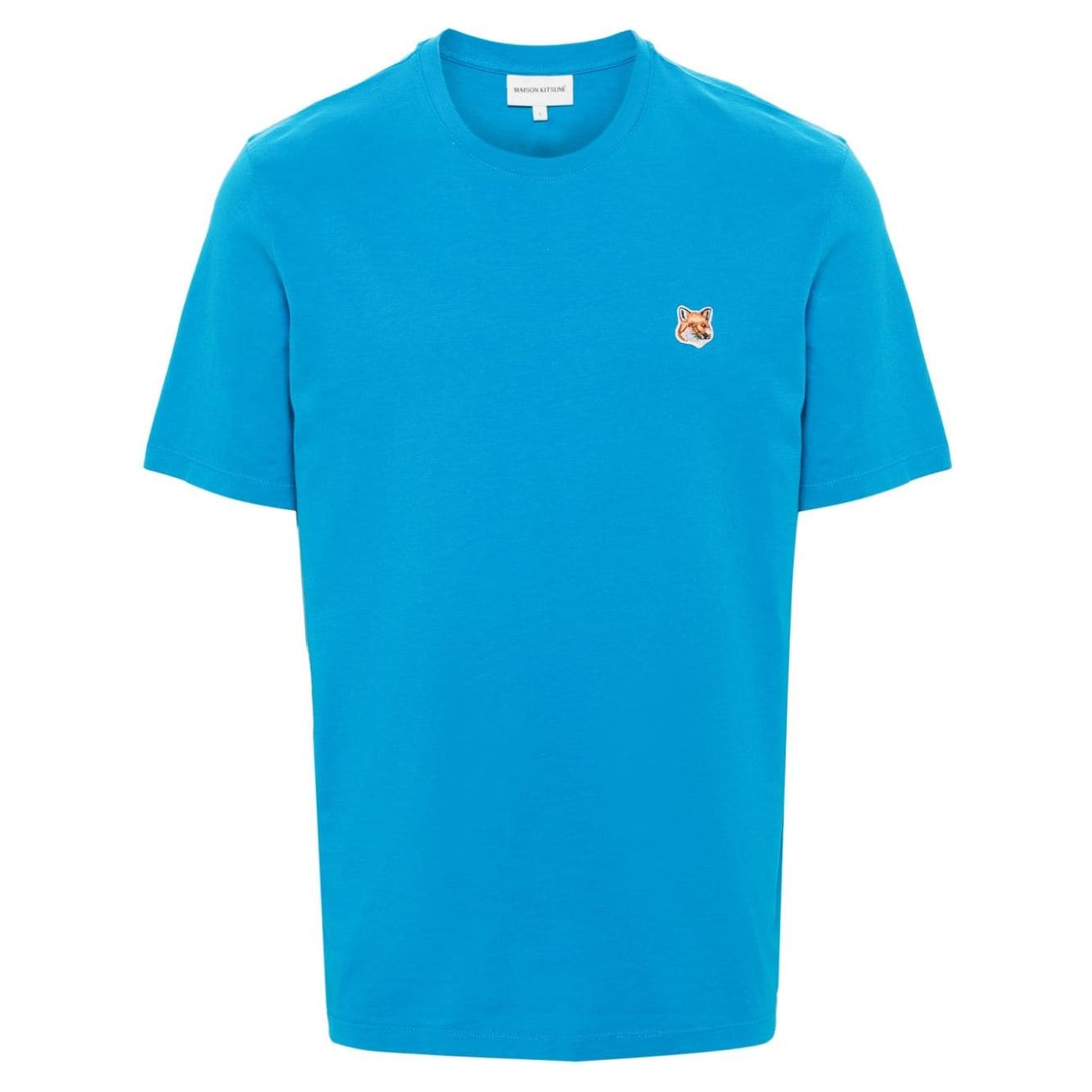 MAISON KITSUNE' T-shirts and Polos Blue Topwear Maison Kitsune