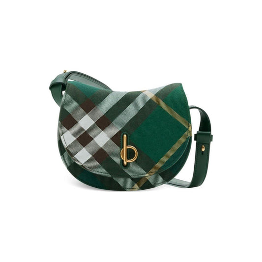 Burberry dark green leather Vintage Check pattern Bag Shoulder Burberry