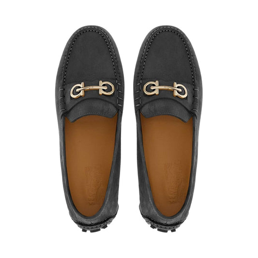 Ferragamo Gancini buckle Flat shoes Black Moccasins Ferragamo