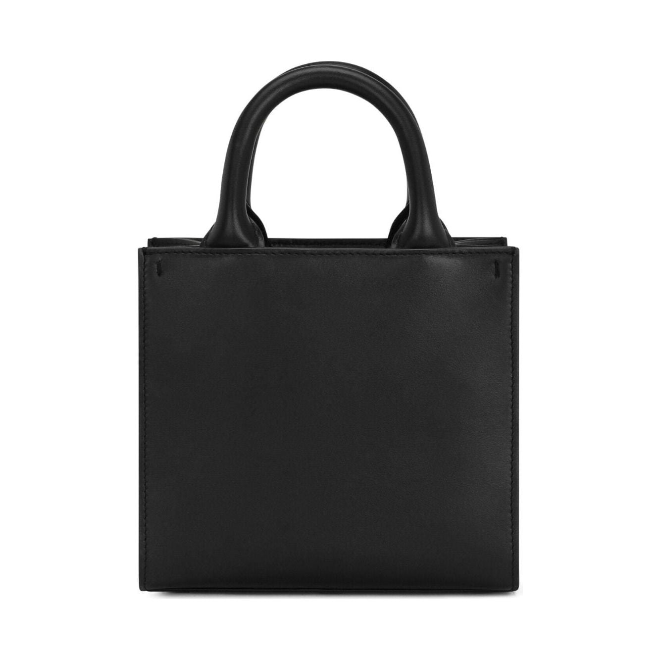 Dolce & Gabbana Black Calf Leather Smooth Grain Tote Bag Shoulder Dolce & Gabbana