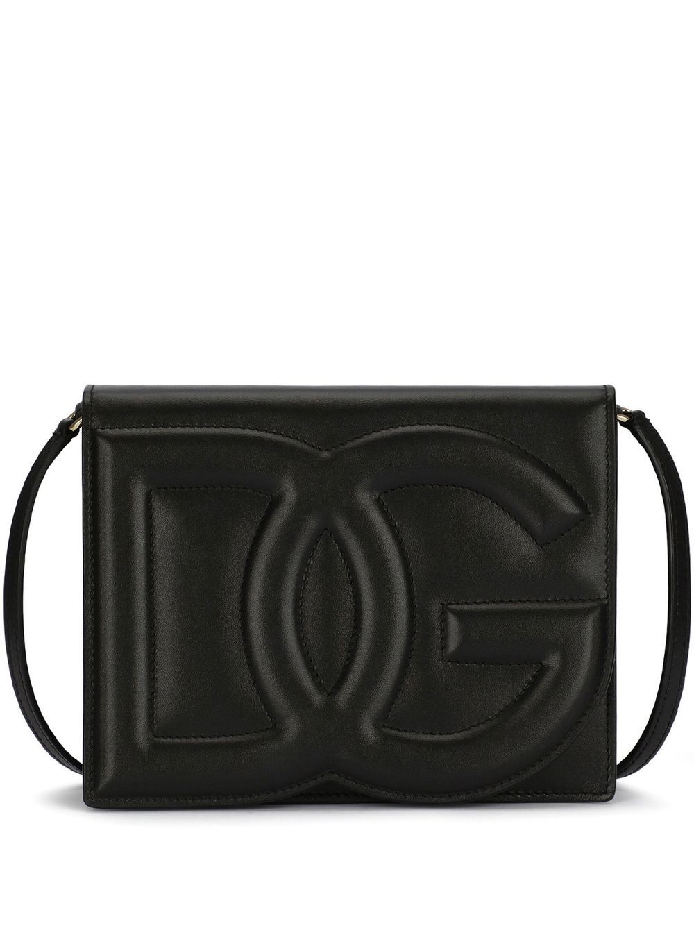 Dolce & Gabbana Black calf leather embossed logo Bag Shoulder Dolce & Gabbana