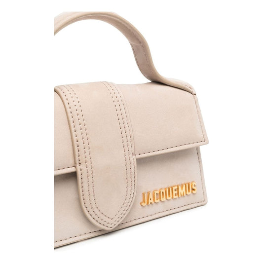 JACQUEMUS Le Bambino Calf Suede Handbag Beige Handbag JACQUEMUS