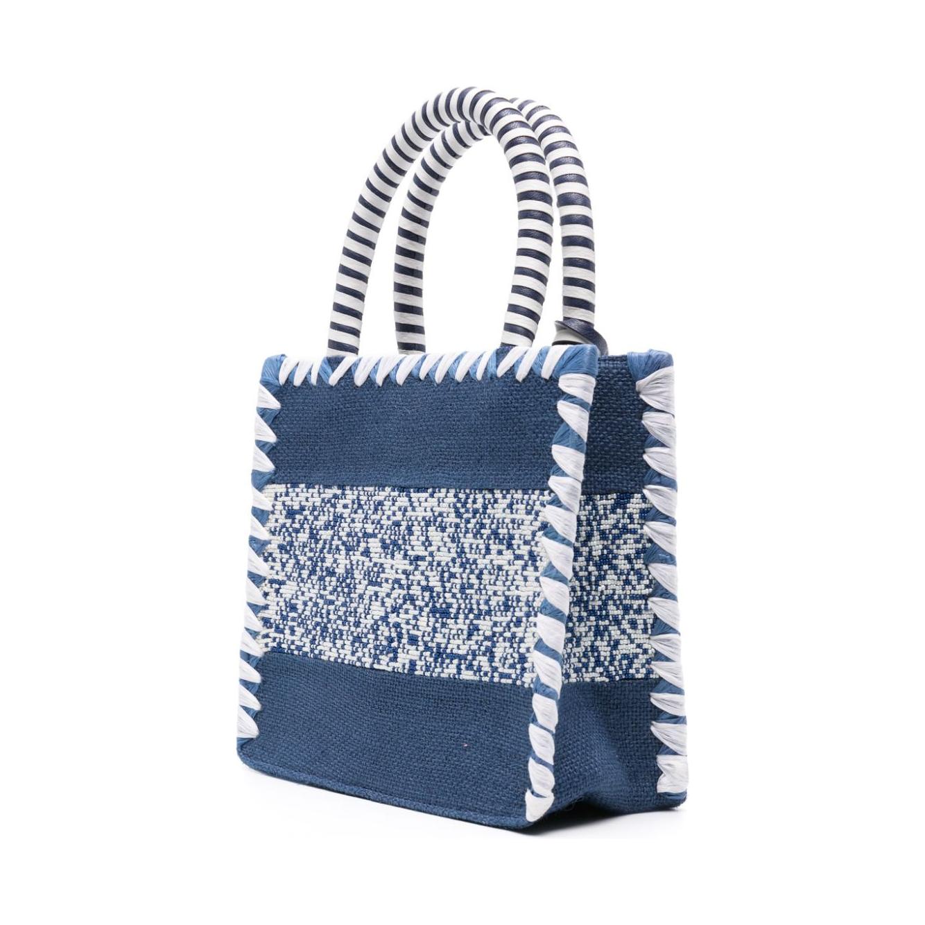 De Siena jute interwoven Bag Blue Shopper De Siena