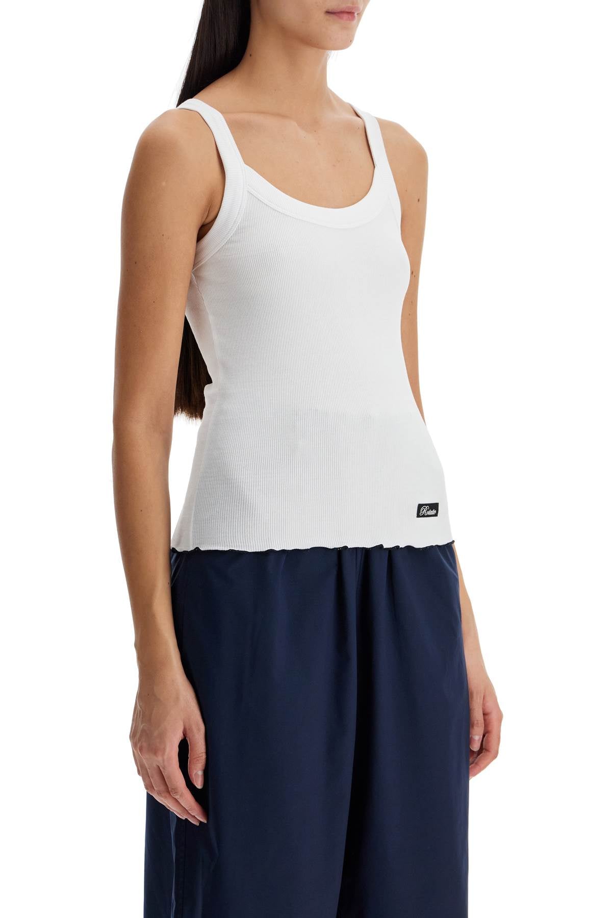 Rotate Rotate ribbed tank top with logo label