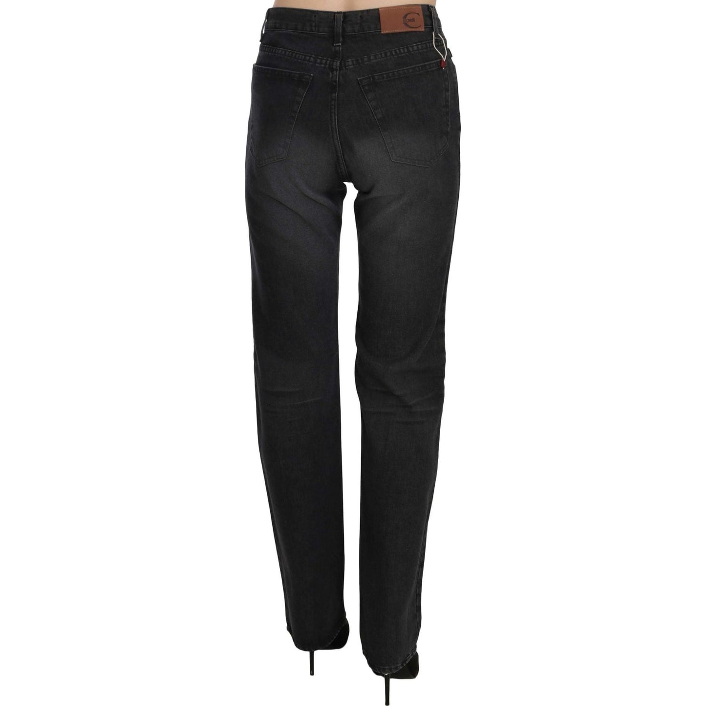 Just Cavalli Elevate Your Style: Chic Black High Waist Denim Jeans & Pants Just Cavalli