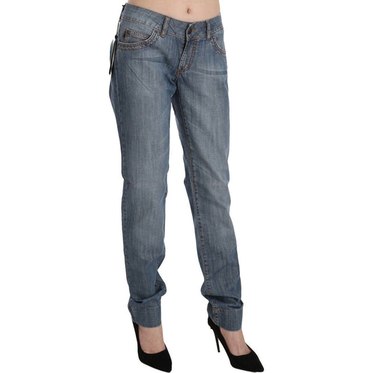 Just Cavalli Chic Blue Washed Slim Fit Denim Jeans Just Cavalli