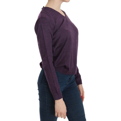 BYBLOS Purple V-neck Long Sleeve Pullover Top