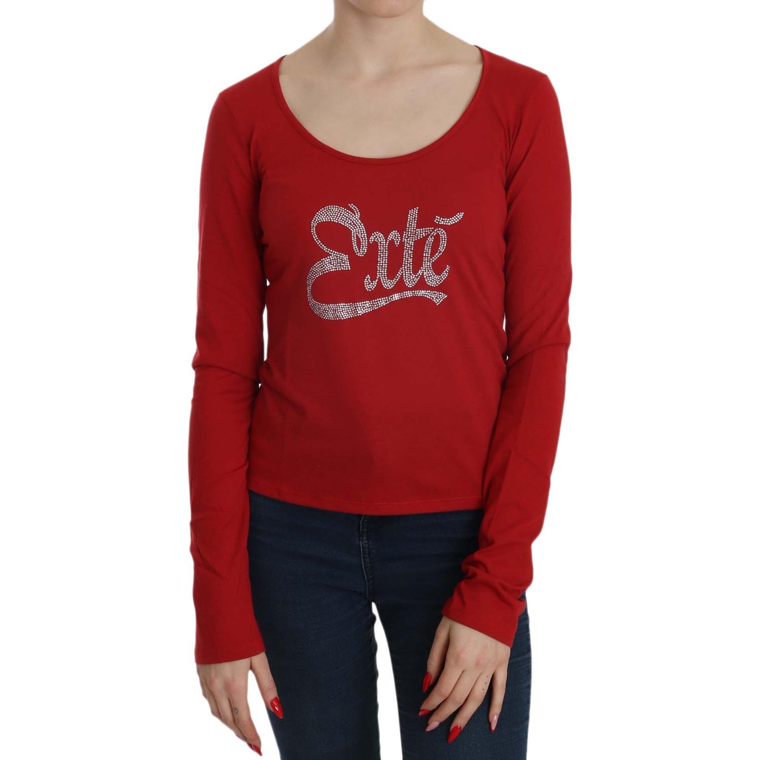 بلوزة إكستي رافيشينج حمراء مزينة بالكريستال