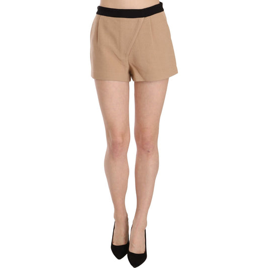 Costume National Shorts Beige Cotton Mid Waist Mini Short Costume National