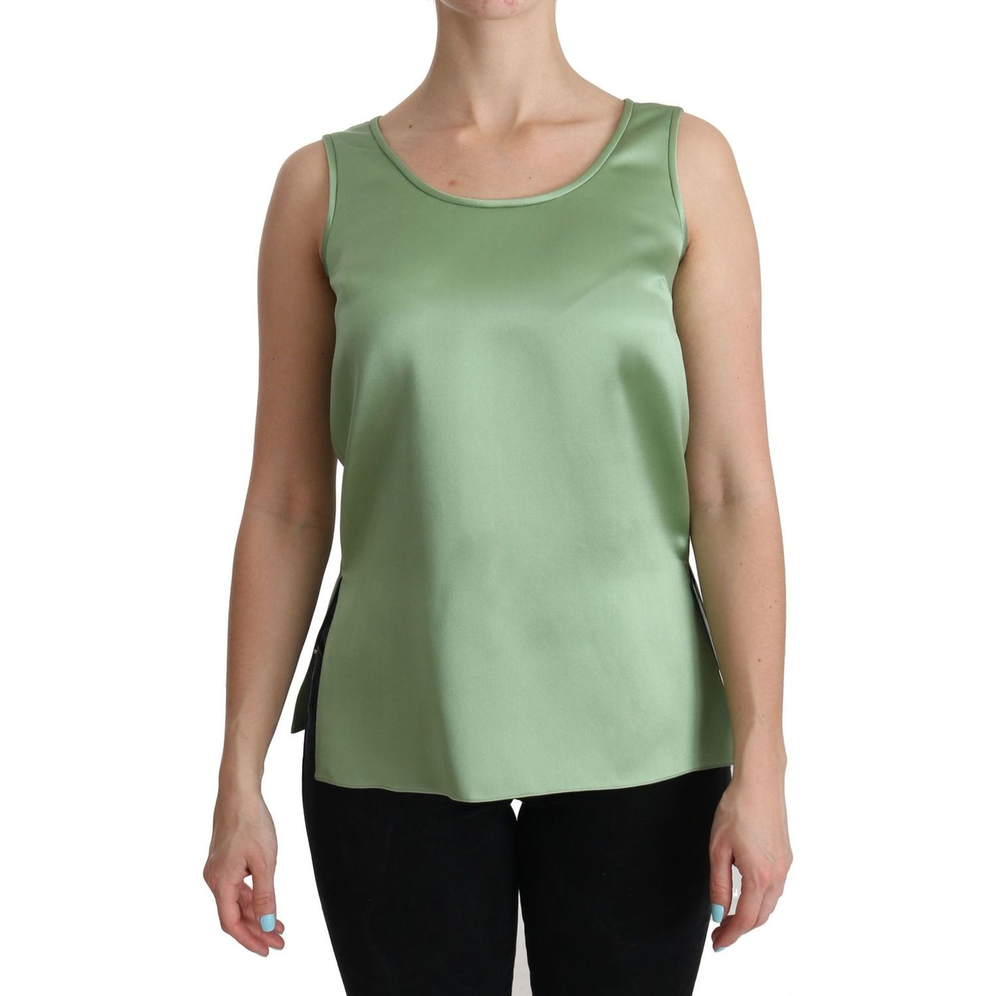 Dolce & Gabbana Elegant Silk Sleeveless Top in Light Mint Green Dolce & Gabbana