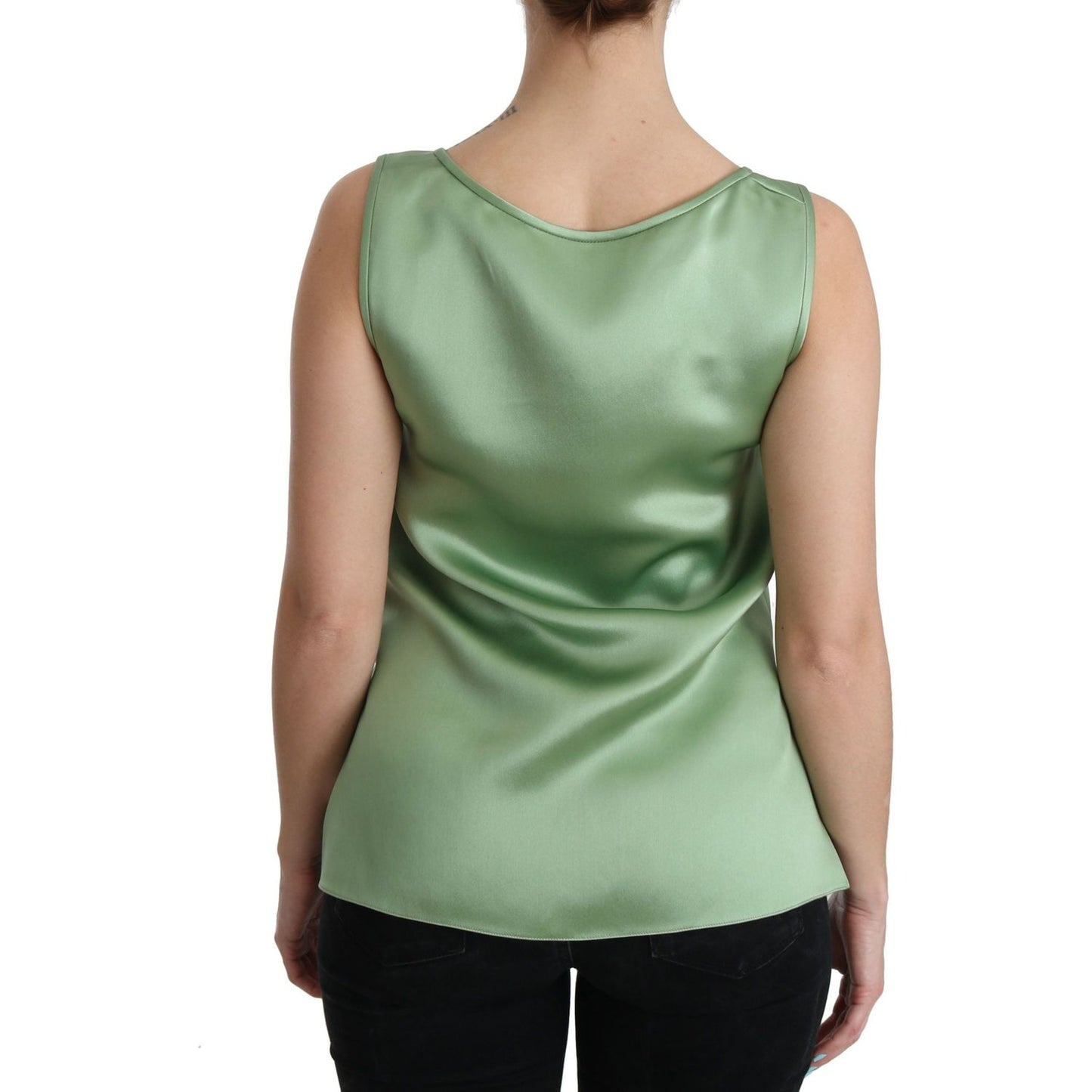 Dolce & Gabbana Elegant Silk Sleeveless Top in Light Mint Green Dolce & Gabbana