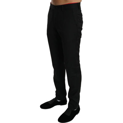 Dolce & Gabbana Black Dress Formal Trouser Mens Wool Pants
