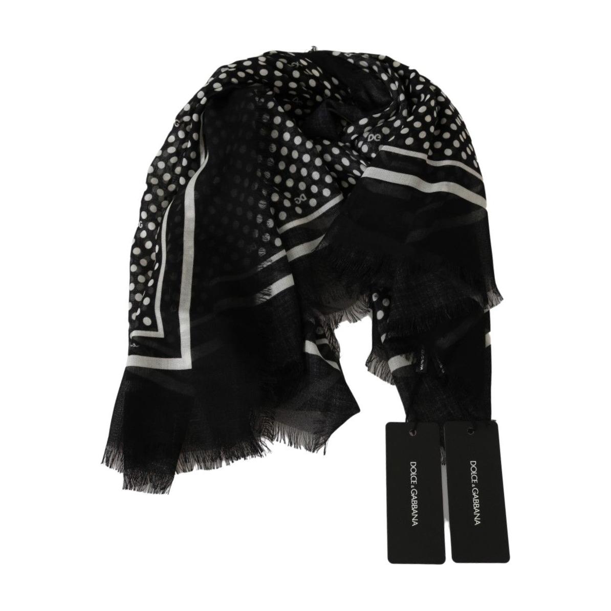 Dolce & Gabbana Elegant Black Silk Blend Polka Dotted Men's Scarf Dolce & Gabbana