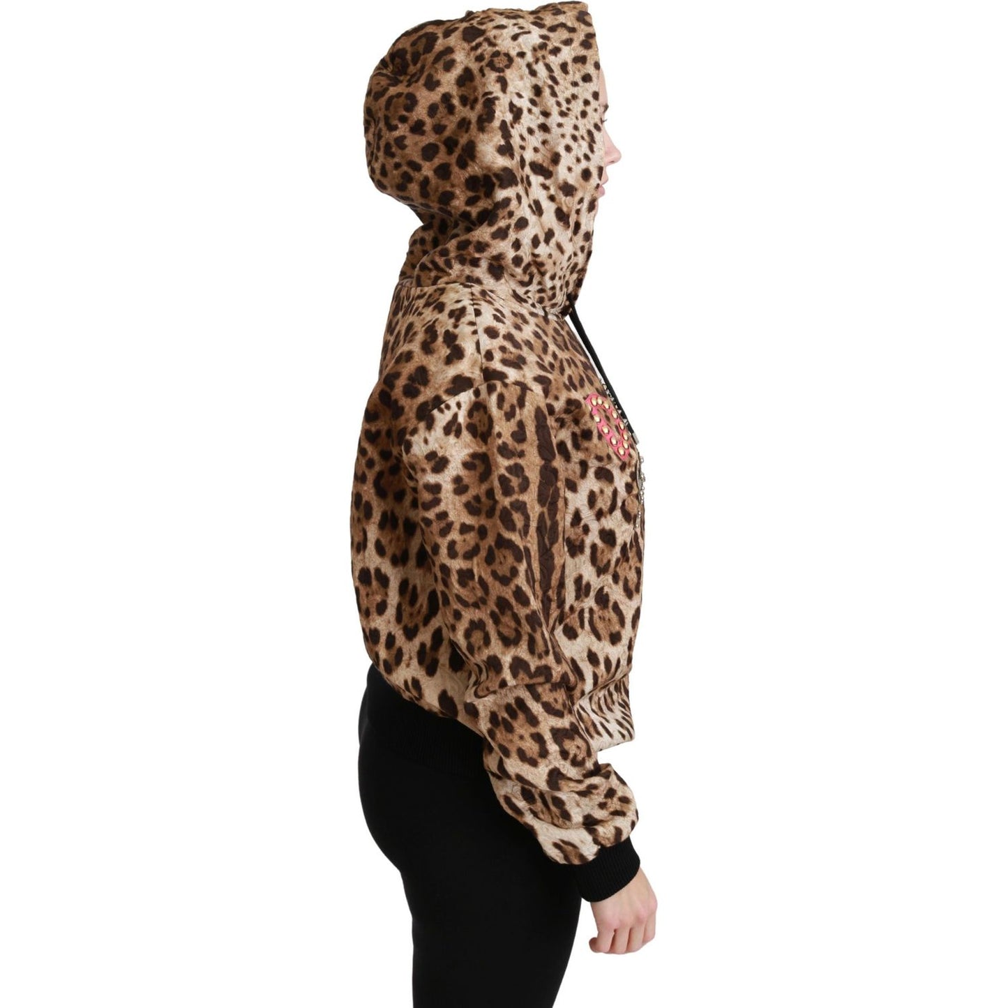 Dolce & Gabbana Elegant Leopard Print Hooded Sweater Dolce & Gabbana