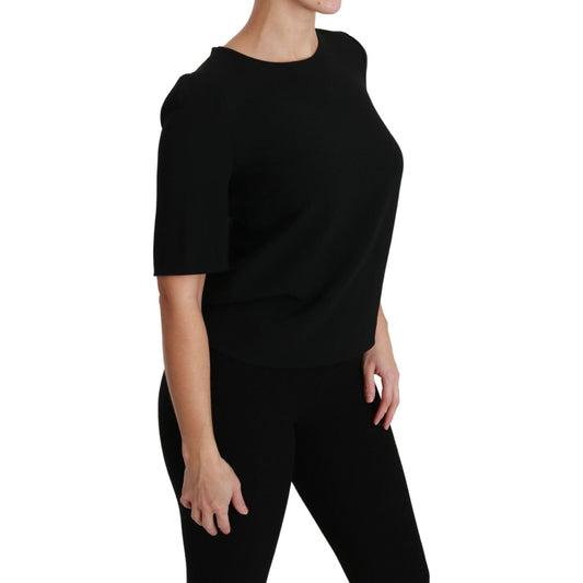 Dolce & Gabbana Elegant Black Stretch Blouse Top Dolce & Gabbana