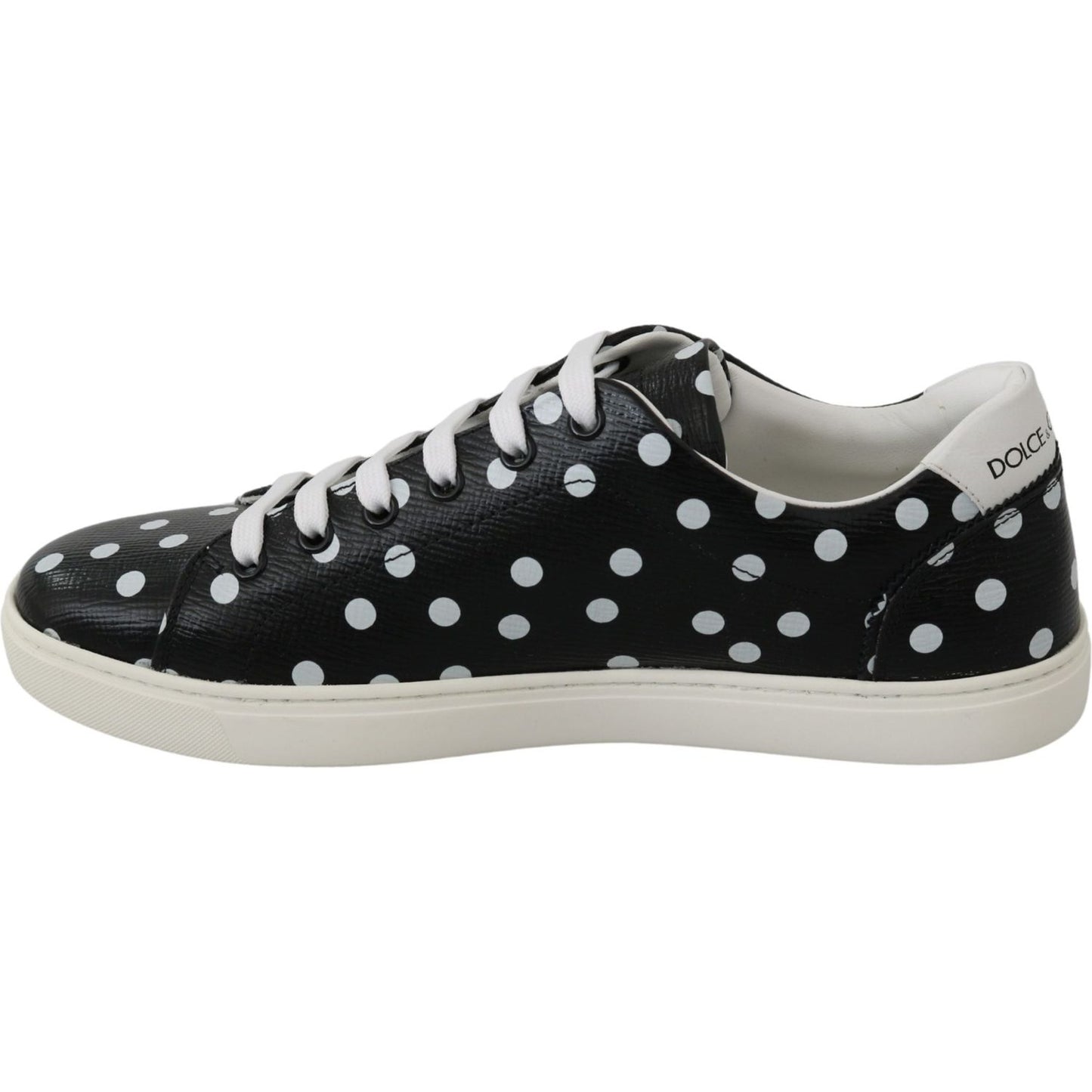 Dolce & Gabbana Black Polka Dotted Leather Sneakers Dolce & Gabbana