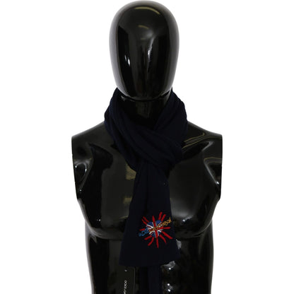 Dolce & Gabbana Blue #DGLovesLondon Wrap Shawl Wool Scarf