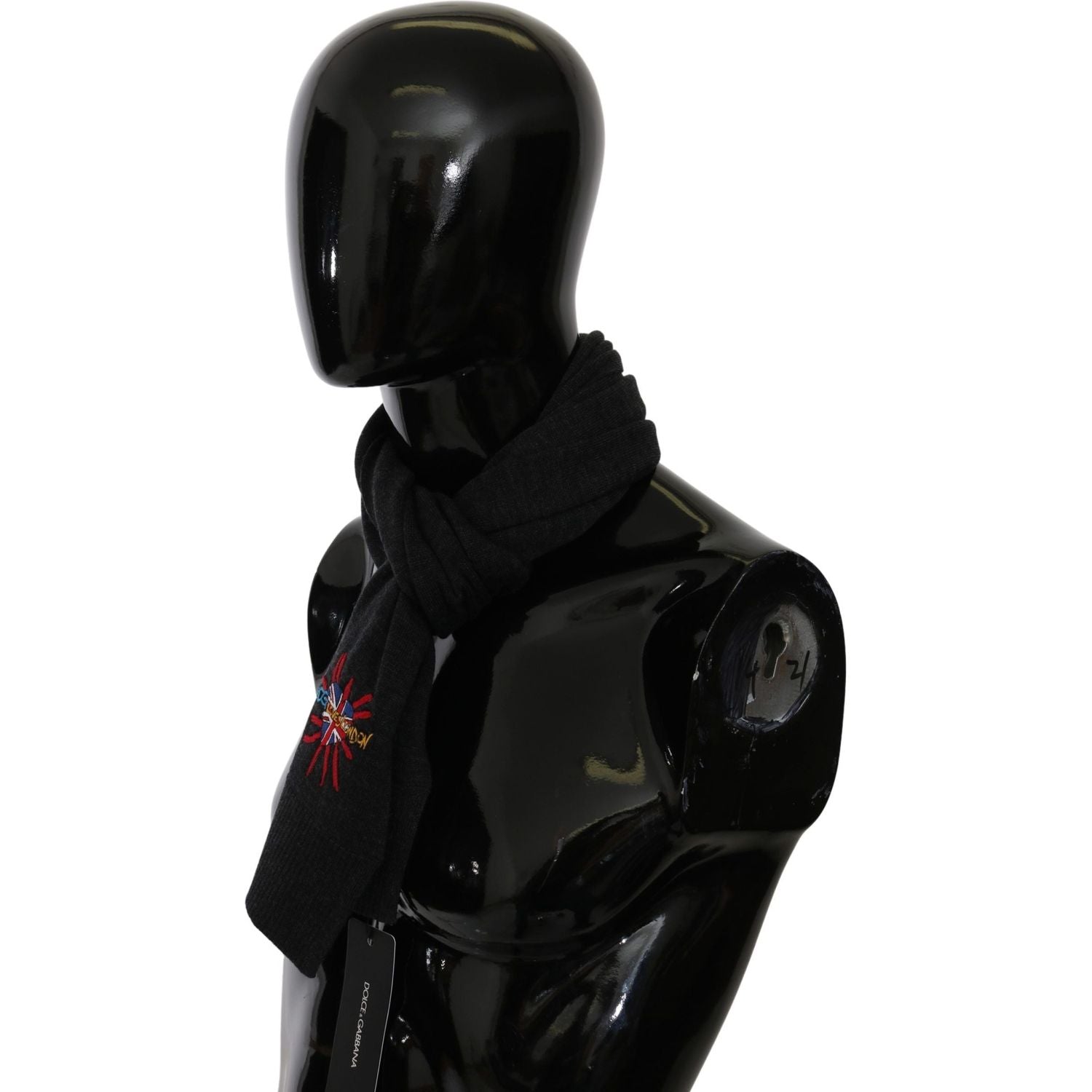 وشاح رجالي أنيق من الصوف البكر من دولتشي آند غابانا مع تطريز