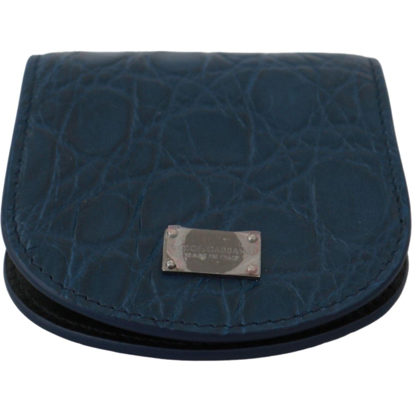 Dolce & Gabbana Sleek Blue Caimano Condom Case Wallet Condom Case Dolce & Gabbana