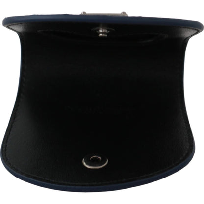 Dolce & Gabbana Blue Holder Pocket Wallet Blue Exotic Skin Condom Case