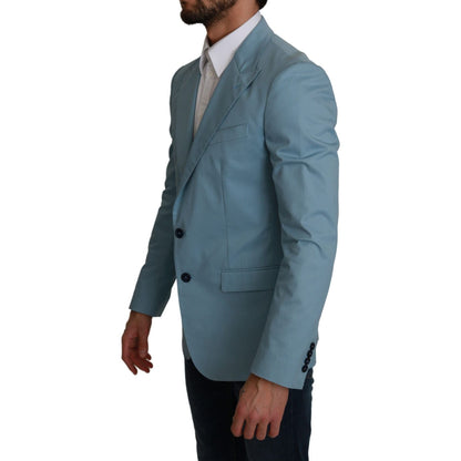 Dolce & Gabbana Blue Slim Fit Coat Jacket MARTINI Blazer