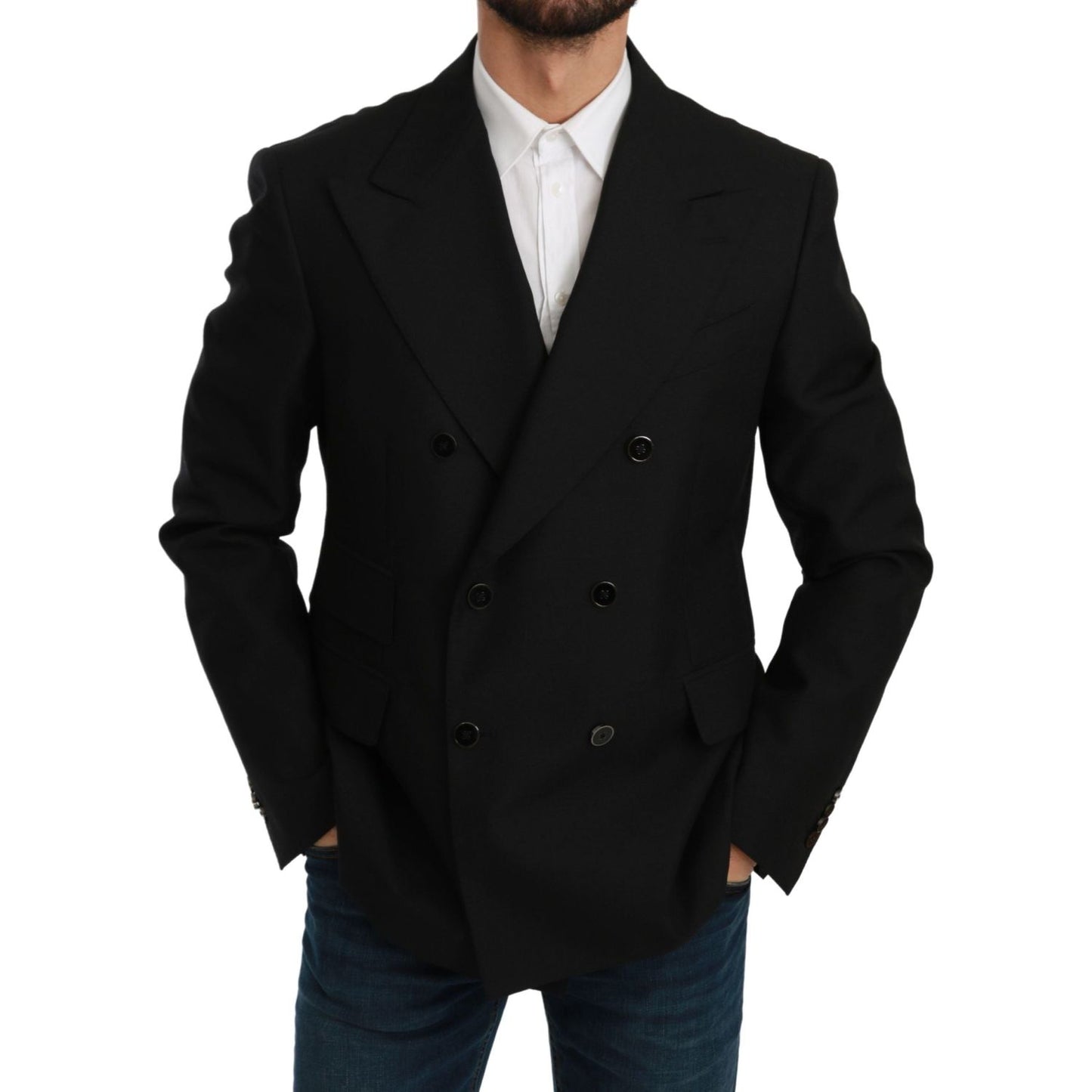 Dolce & Gabbana Elegant Black Slim Fit Formal Blazer Dolce & Gabbana