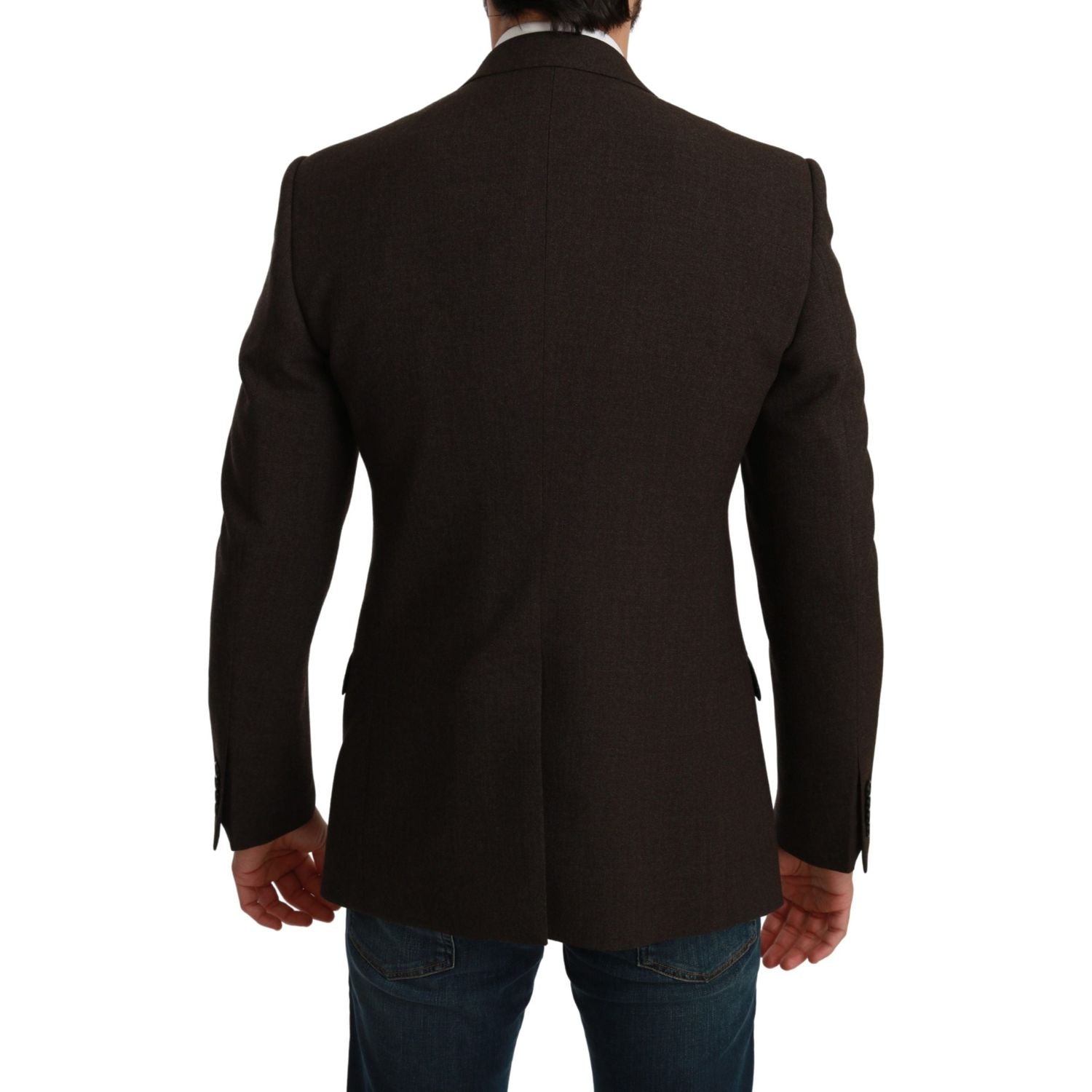 سترة مارتيني أنيقة من الصوف البني من دولتشي آند غابانا