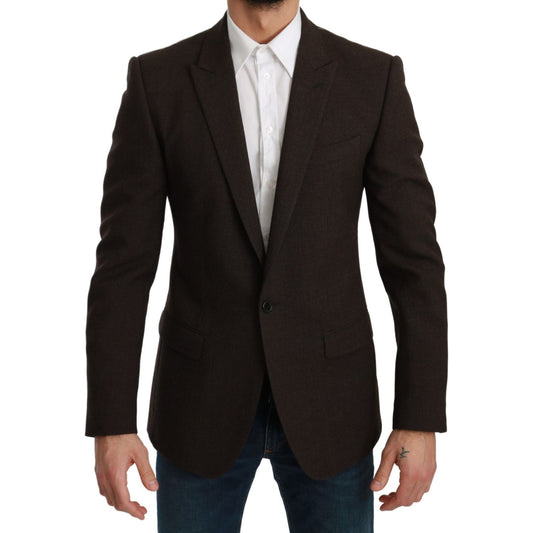 Dolce & Gabbana Elegant Brown Virgin Wool Martini Blazer Dolce & Gabbana