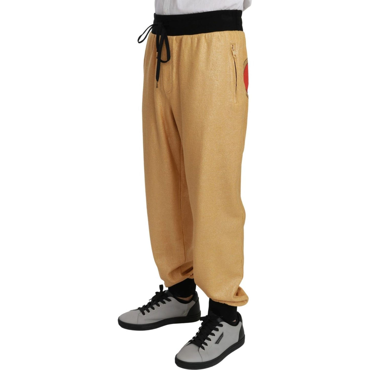 Dolce & Gabbana Elegant Gold Motif Sweatpants Dolce & Gabbana