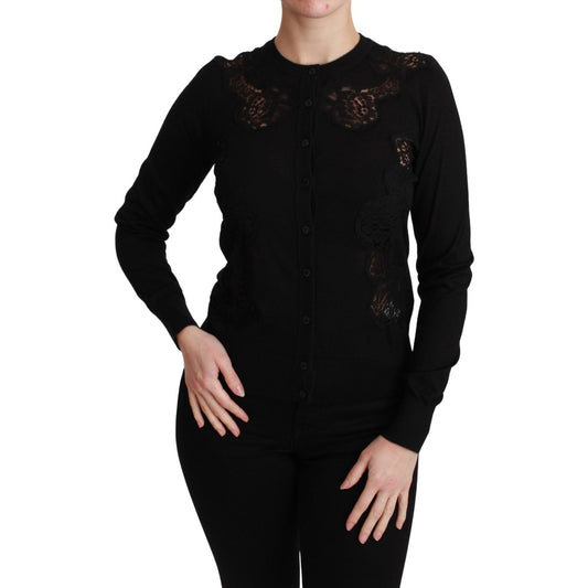 Dolce & Gabbana Elegant Cashmere Silk Blend Lace Cardigan