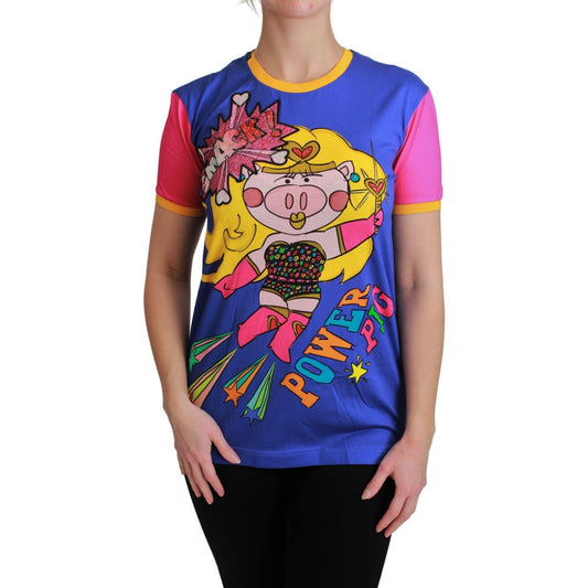 Dolce & Gabbana Chic Crewneck Cotton Tee with Supergirl Motive Dolce & Gabbana