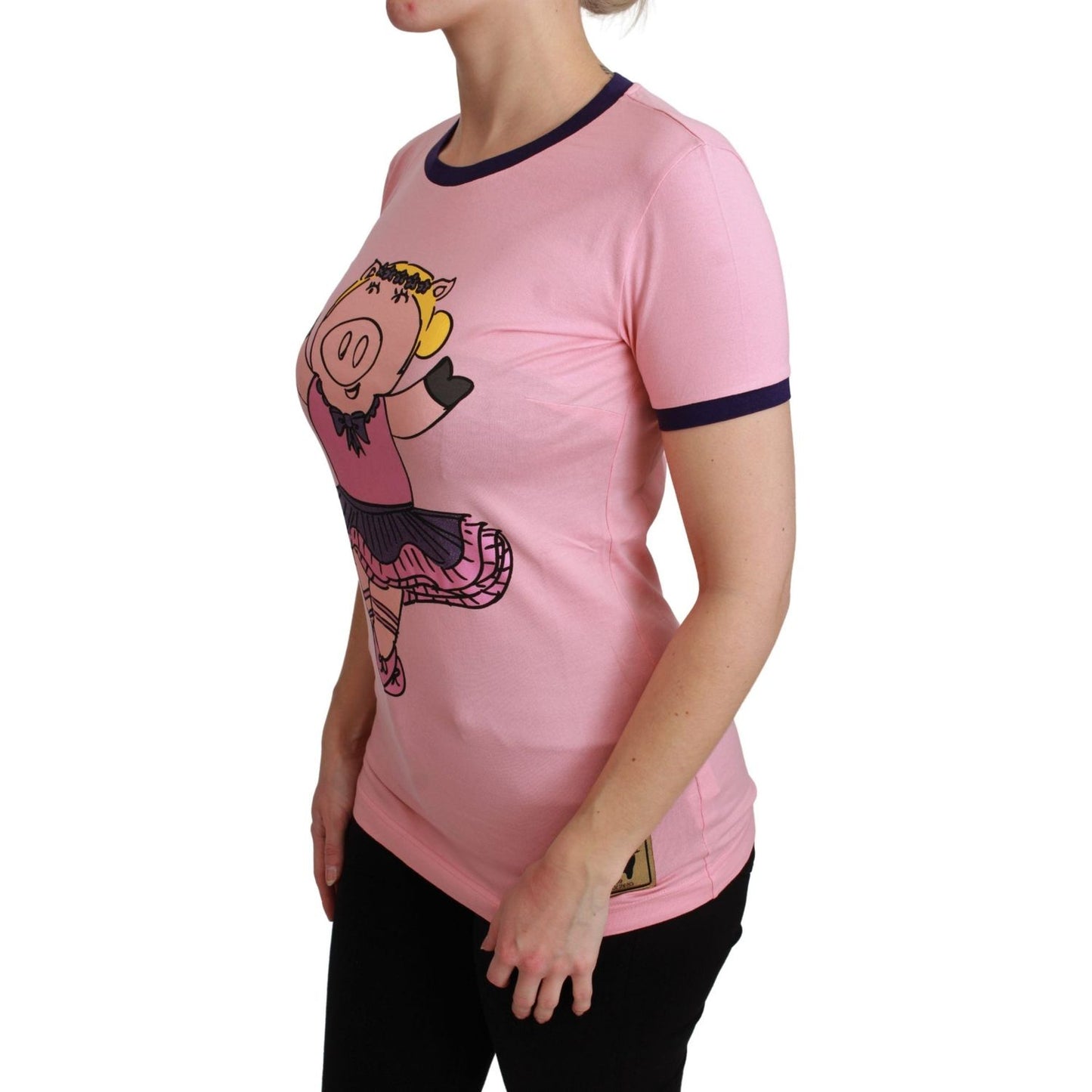 Dolce & Gabbana Pink Crewneck Year of the Pig T-Shirt Dolce & Gabbana