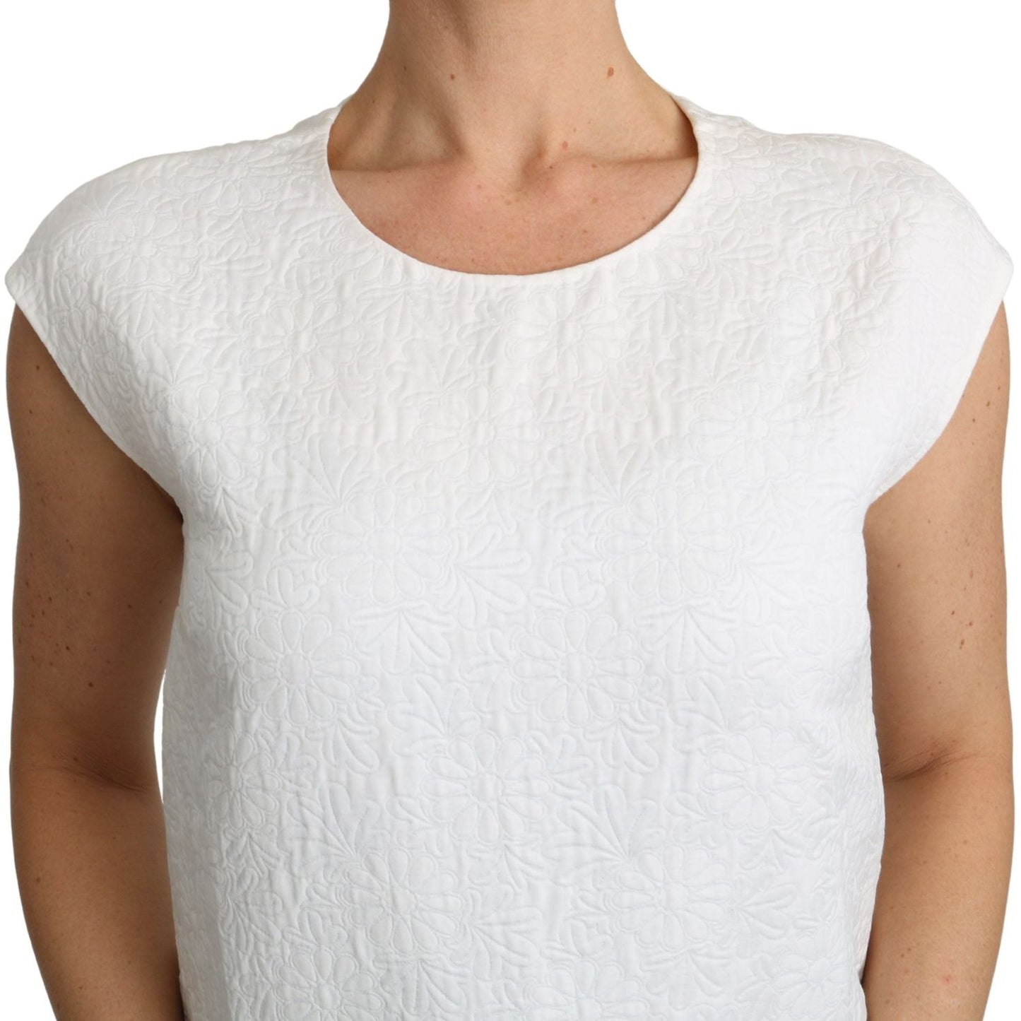 Dolce & Gabbana Elegant White Cotton Blend Blouse Dolce & Gabbana