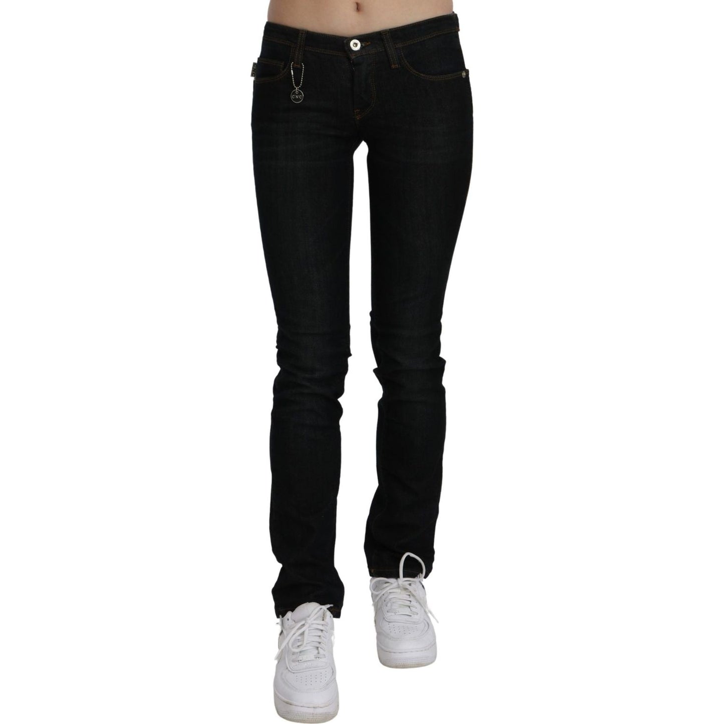 Costume National Chic Black Mid Waist Slim Fit Denim Jeans Jeans & Pants Costume National