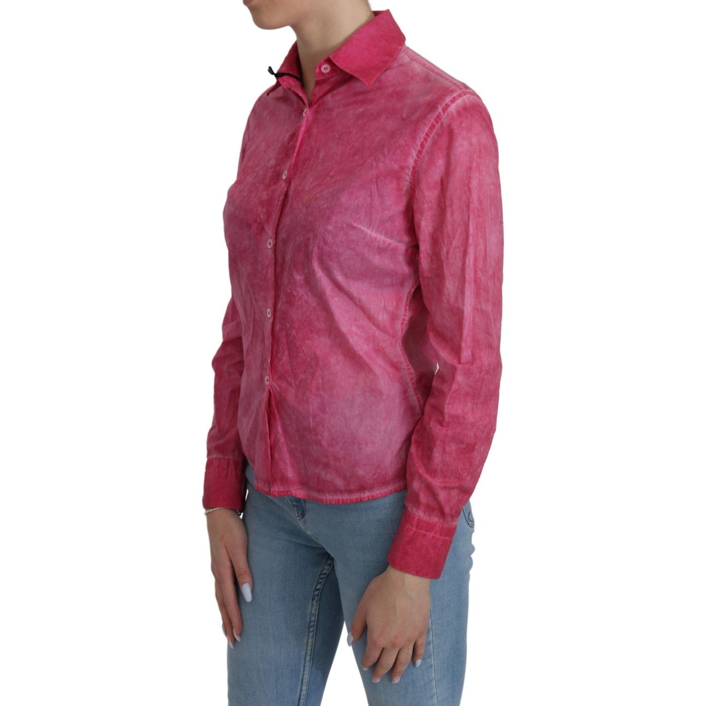 Chic Pink Cotton Polo Blouse by Ermanno Scervino Ermanno Scervino