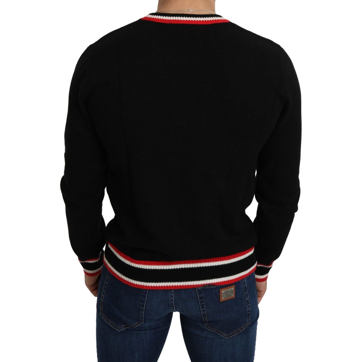 Dolce & Gabbana Elegant Black Cashmere Crew Neck Sweater Dolce & Gabbana